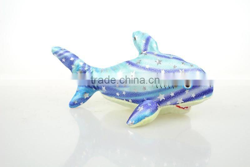 Blingbling light shark novetly playing plush toys for children with free sample