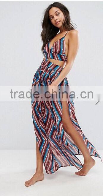 Fashionable Boohoo Maxi Beach Dress Set Crop top set