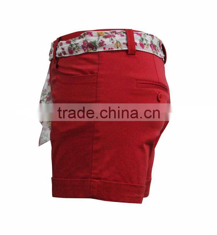 fashion designer women clothes manufacturer 100% cotton ladies shorts