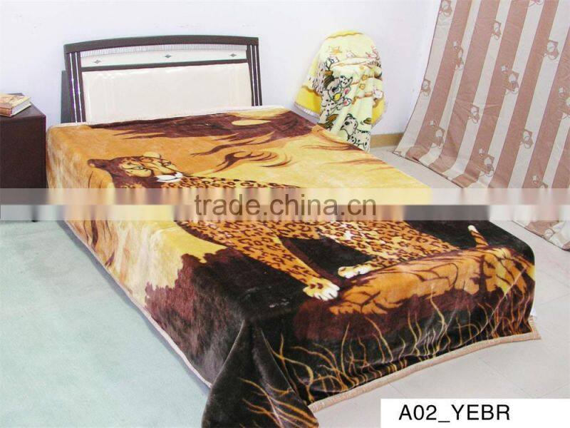 Argentina super soft leopard tigher design printed raschel blanket fleece blanket
