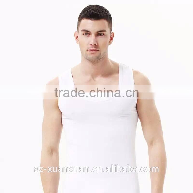 Cheap cotton black/white men U-neck runnning vest China manufacture
