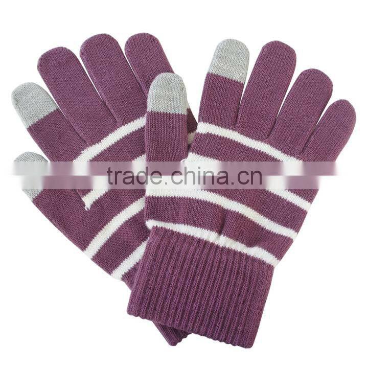 fashion striped touch screen gloves phone gloves smart phone gloves