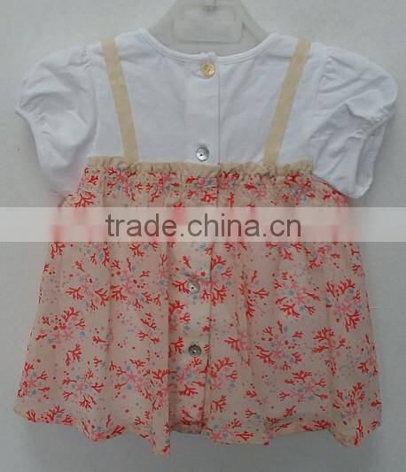 cute baby girls white and colorful printed dress for summer