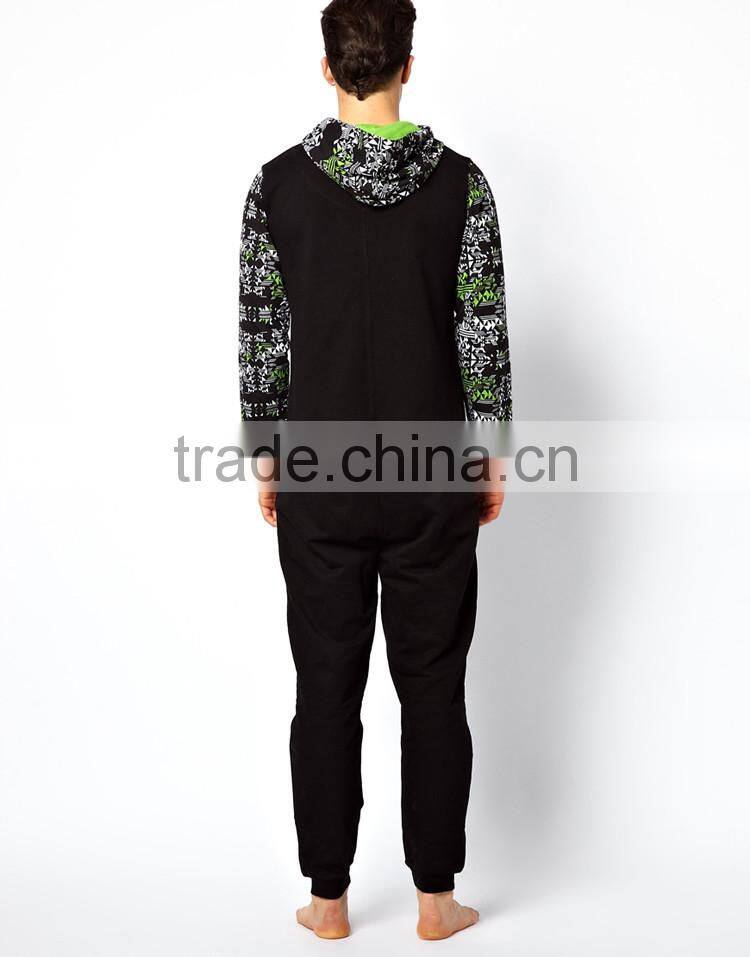 PA0042A print sleeve adult onesie jumpsuit pyjamas