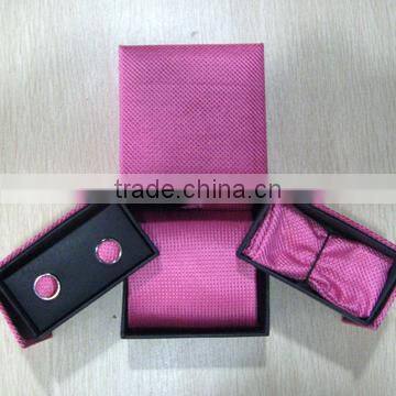 HOt selling Men Formal Ties with Cufflink Tie clip Hankie Gift Box