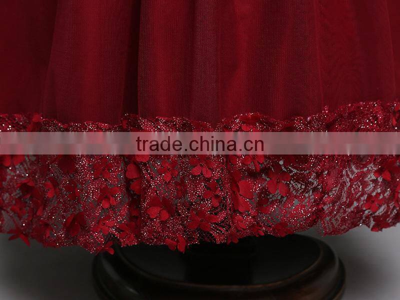 New girls party dresses summer sleeveless lace muslim wedding dress