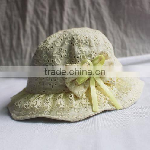 Baby lace little girls princess lace hollow out bowknot kids sunhat