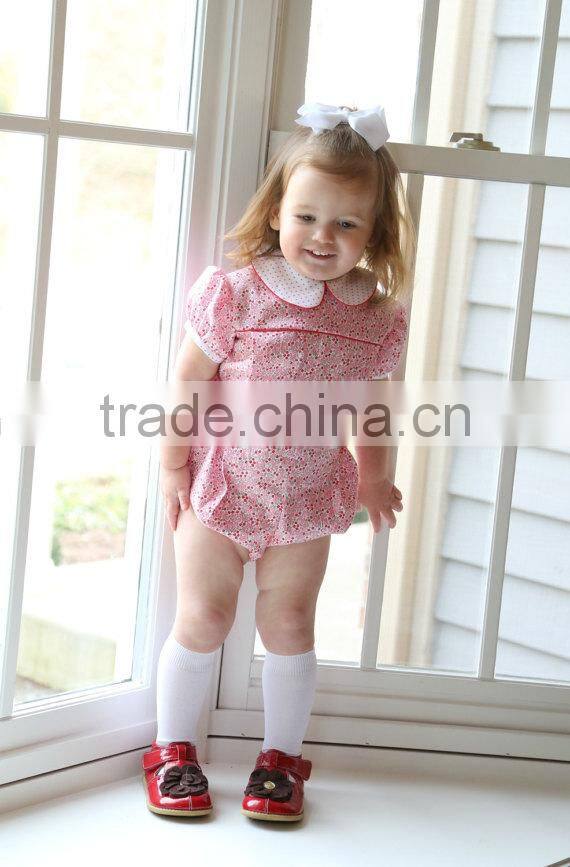 Infant Baby Girls Pink Bubble Flower Printed Cute Romper