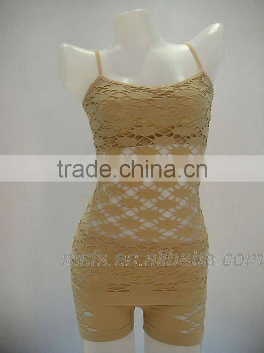 Straps hollow out elastic camisole sexy seamless women's underwear women