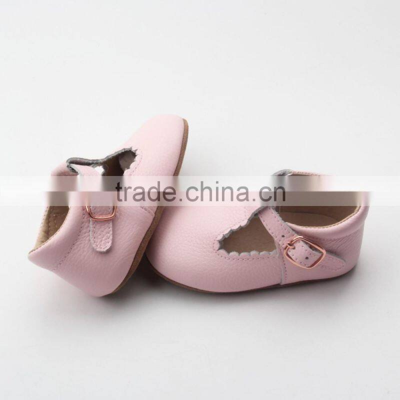 2017 Customize sample leather baby kids shoe with T-bar shoe