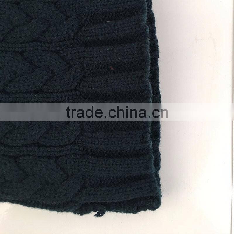 Myfur Classical Cable Knitting Hat and Cap Wholesale Men Beanie Hat Navy Color