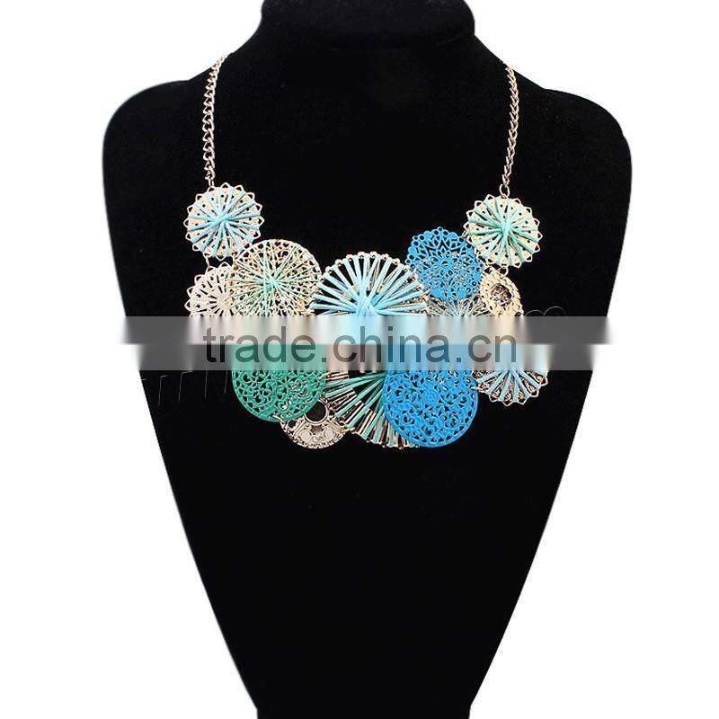 Zinc Alloy Necklace with 2lnch extender chain Flower New Design fashion Jewelry Necklace