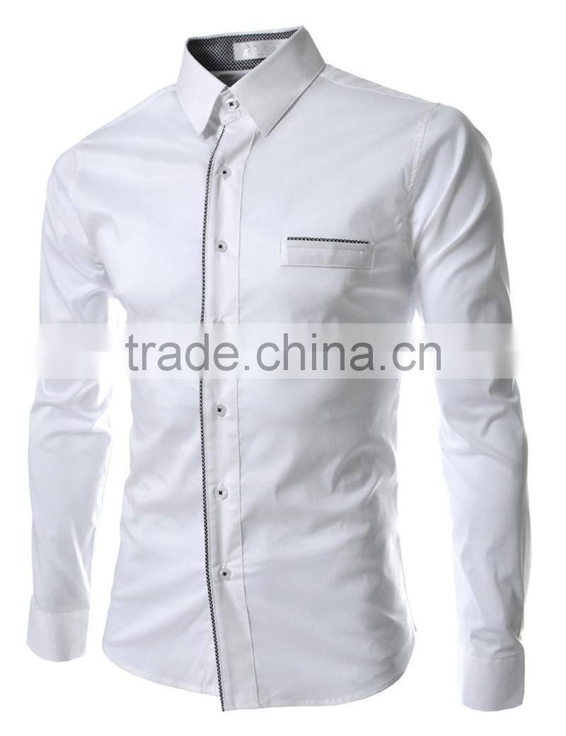 Best price Korean style fashion new model slim fit casual shirt for men