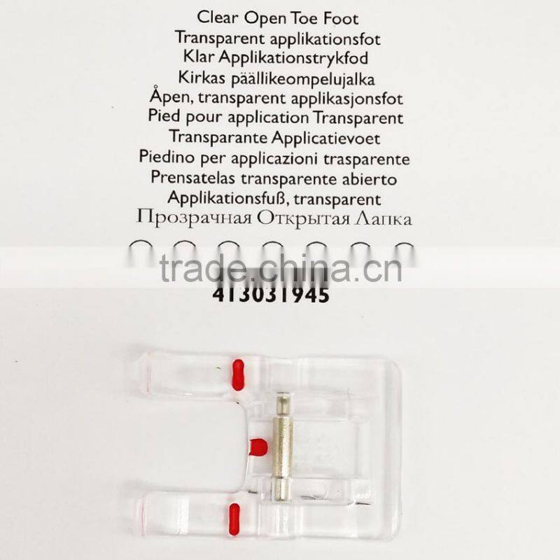 Clear Open Toe Presser Foot #4130319-45 For Viking Husqvarna Sewing Machine Group 1-7 (413031945)