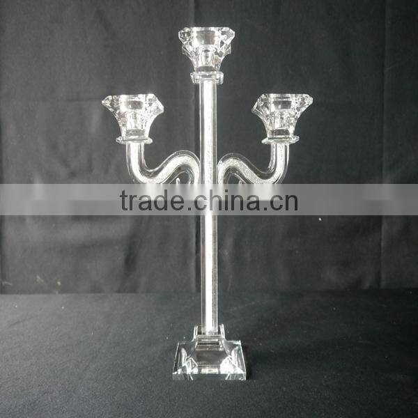 Wholesale Clear Crystal Long Stem Candle Holder For Wedding Table Decoration