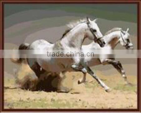 Hot sale handmade running horses tiger,lion painting animal oil painting by numbers pictures