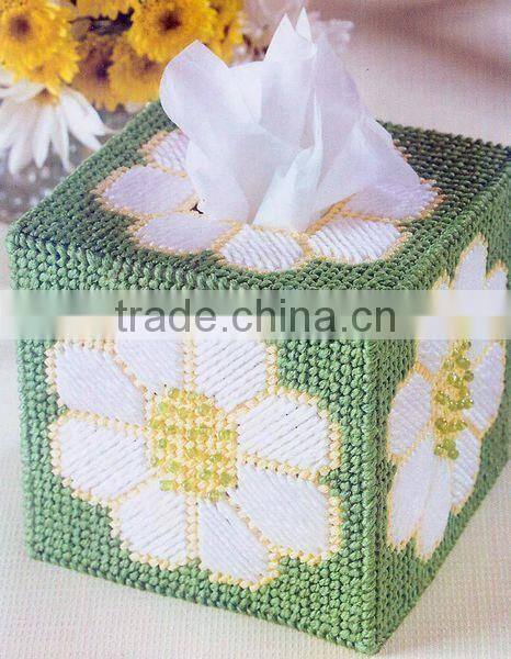 DIY goods,3D Cross stitch Embroidery.beautiful.Tissue Box-006-01