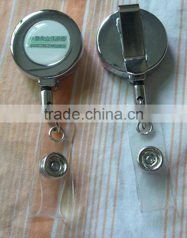 Cool Ruthless style silver retractable ID badge reel