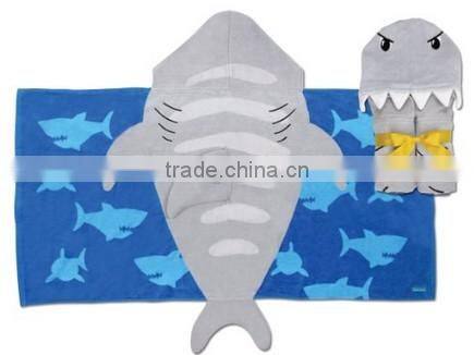 baby bath towel,cotton, 1 side terry, 1 side velour, with hoody ,reactive all over print