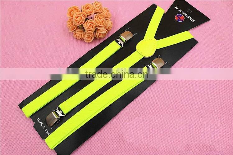 15 Colors 0.6 Inch Clip-on Suspenders Elastic Y-Shape Adjustable Braces