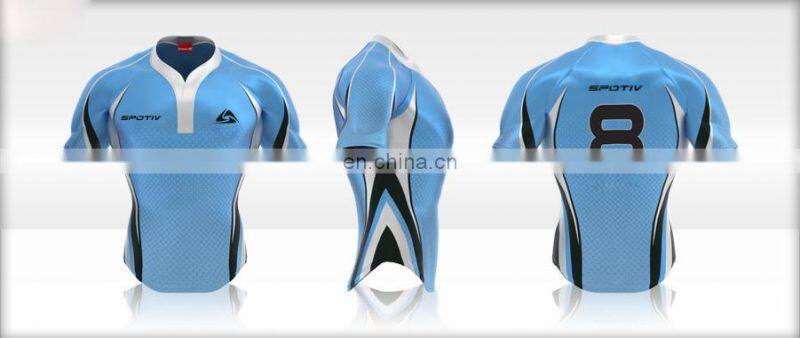 2016 breathable customized rugby jersey with high level sublimation