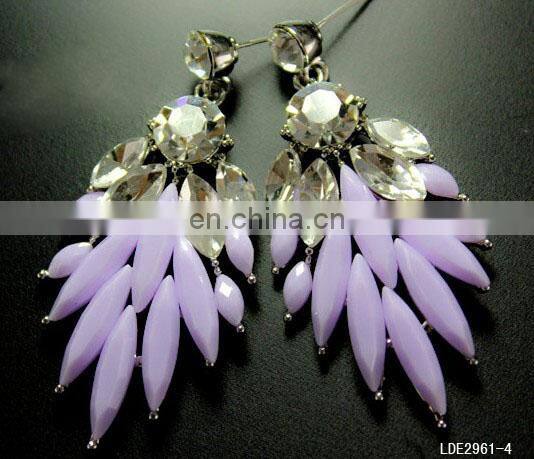Fashionable exquisite occident mint green crystal earring stud