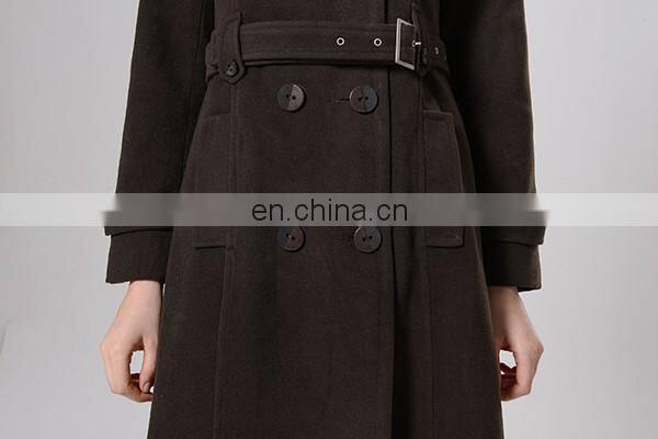 Plain Color Top End Women Stylish Winter Coats Ladies Long Coat Design
