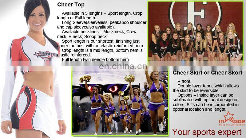 Comfortable fabrics wholesale cheerleading uniforms custom cheerleading uniforms