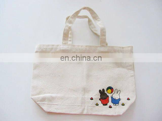 Wholesale white canvas shopping bag cartoon printing non-woven handed lift bag
