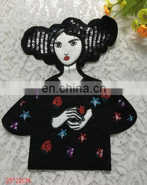 2017 DIY iron on/sew-on animal embroidery appliques with sequins/beads embroidered slim patch