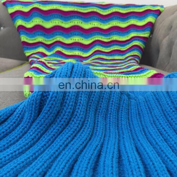 2017 Colorful Large Rainbow Mermaid Shape Blankets Fashion Adult Size Warm Crochet Blankets