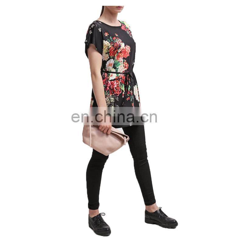 Big Flower Wholesale Tunic For Elegant Ladies Summer Wear
