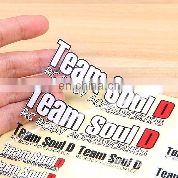 Custom China Transparent Printed Logo Sticker