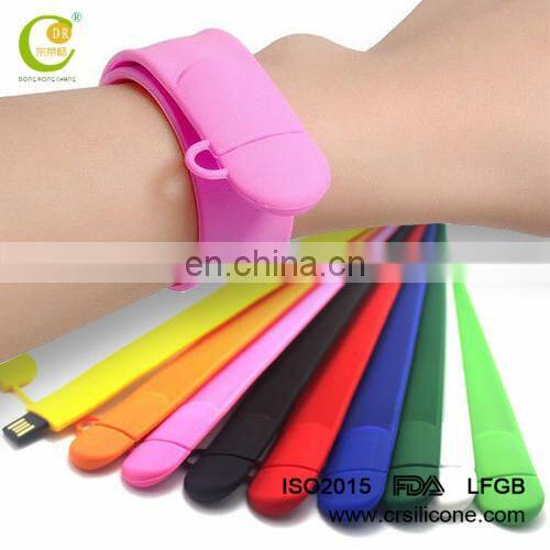 Waterproof Custom Promotion Gift Colorful Silicon Wristband/ Bracelet Usb Flash Drive