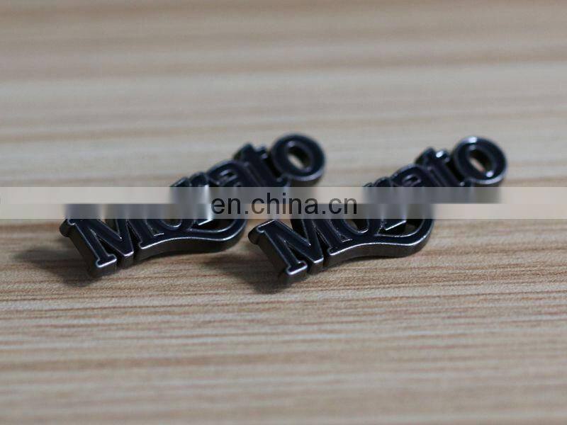 wholesale black color blank metal label for clothing