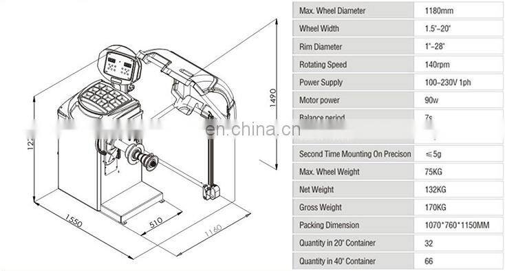 TCM-710 high quality wheel balancer machine
