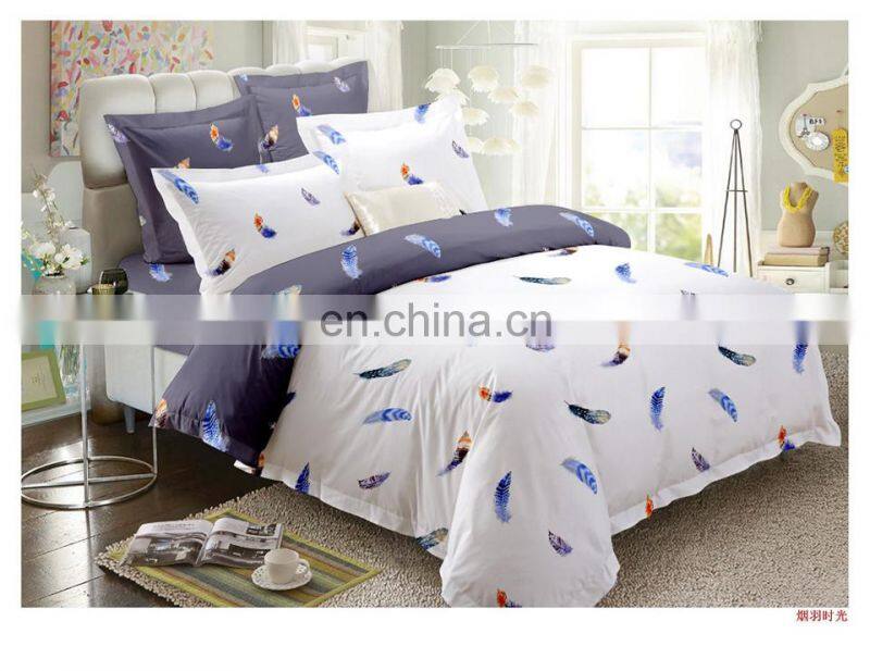 Duvet Cover Set cheap Microfiber feather printed bedding set