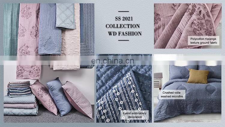 melange texture Microfiber Bedspread sheet set Washable Lightweight Coverlet bedding set