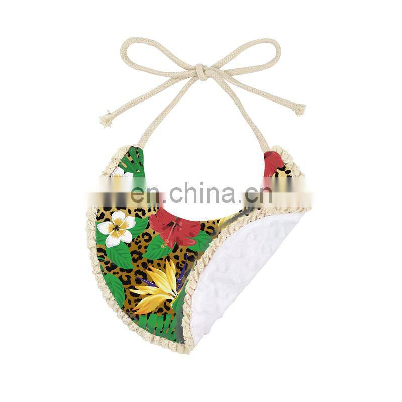 High Quality Cactus Printed Stripe Baby Bib For Feeding Multiple Pattern Comfortable