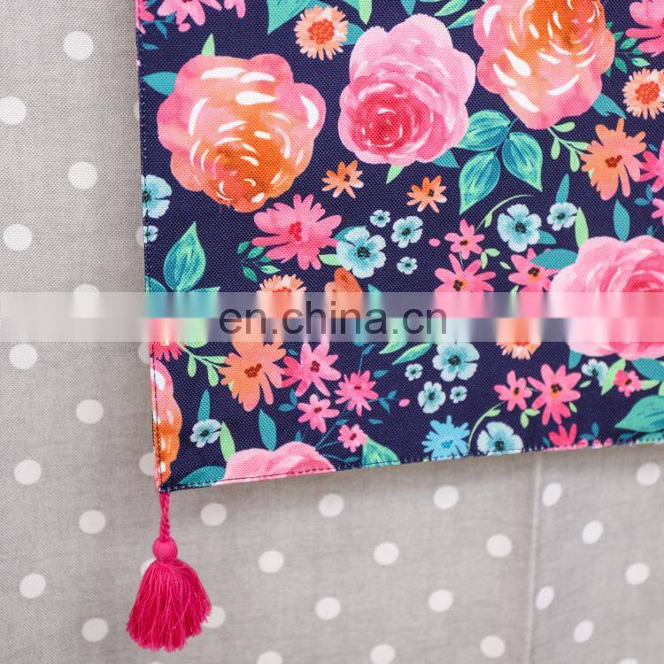 High quality wedding rose flower printed pattern table runners digital print table runner for weddings party