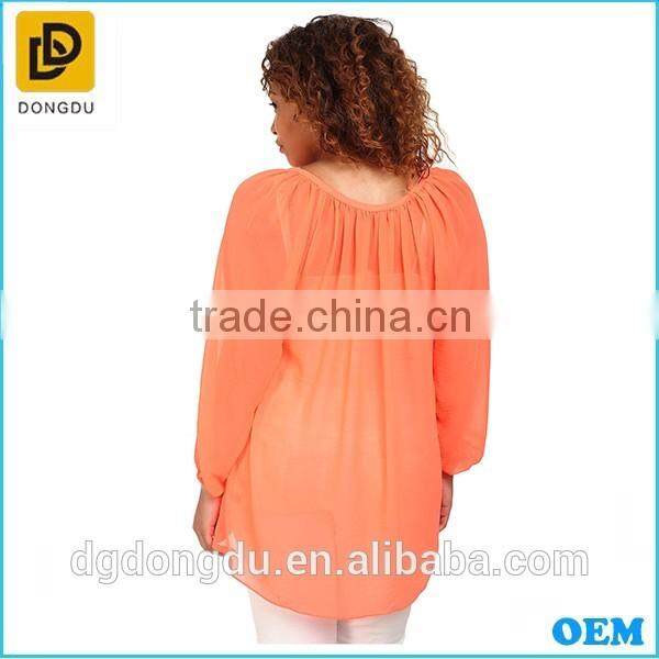 Summer woman clothes 2016 latest fashion plus size long sleeve blouse