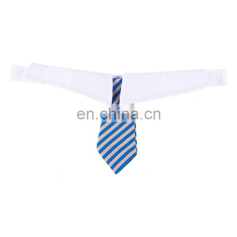Dog Grooming Cat Striped Bow Tie Animal Bowtie Collar Pet Adjustable Neck White Necktie For Party Wedding