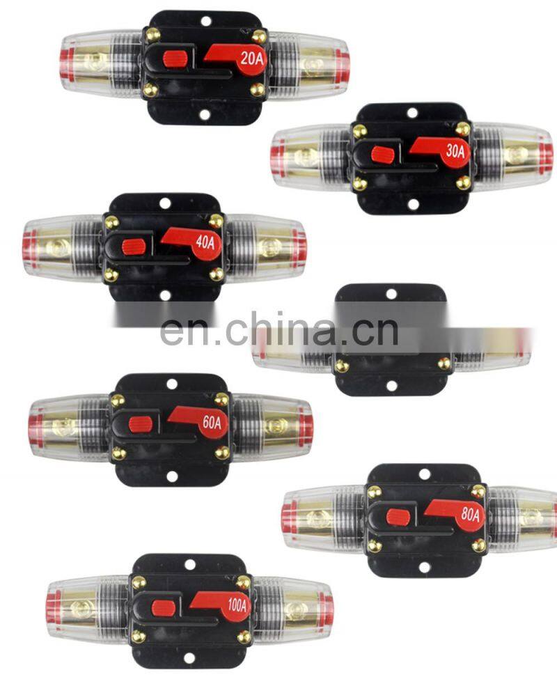 150/100/50/30/20/40/60/80A 12V Car Truck Audio modification Stereo Amplifier Circuit Breaker Automatic Reset Fuse Holder Switch