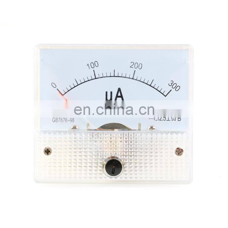 DC Analog Pointer Current Meter Panel 50uA 100uA 200uA 300uA 500uA AMP Gauge Current Mechanical Ammeters