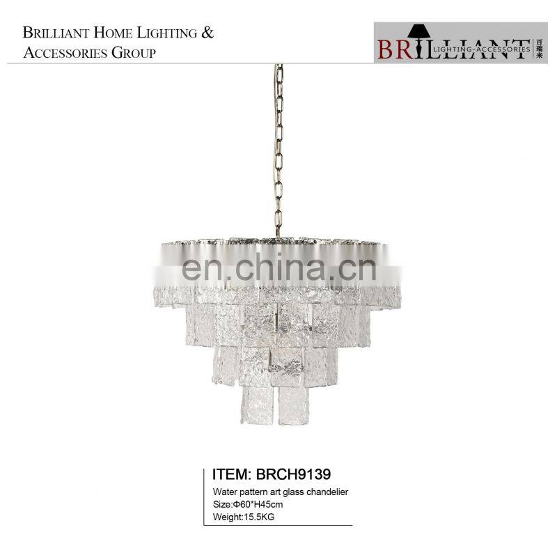 Water pattern chandelier replica pendant crystal art glass chandelier