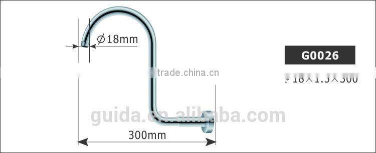 ROUND GOOSENECK CHROME SHOWER ARM, SOLID BRASS CONSTRUCTED