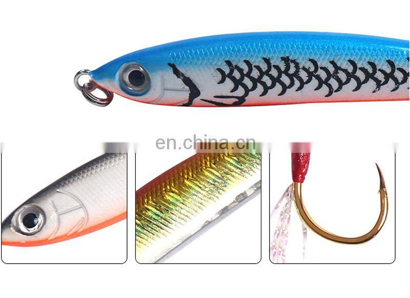 6.5cm 6.5g Quality ABS Plastic Fishing Long Casting Sinking Pencil Vibration Single Assist Hook Lures Fishing Lure Supplier