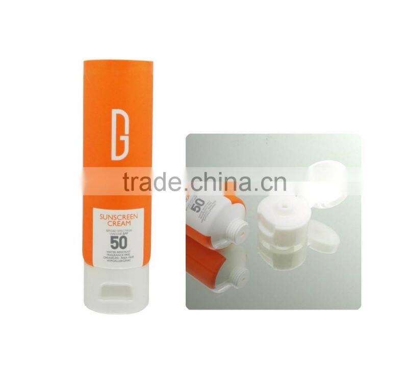 35mm Soft touch plastic PE cosmetic tube,white tube sample packaging Plastic soft cosmetic tube flip top cap