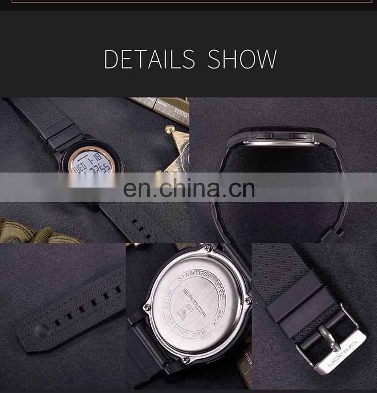 SANDA 337 Men Digital Sport Watches Silicone Strap Calendar Alarm 12/24 Hour Luminous Waterproof Watch