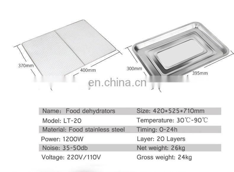 8 Trays large Food Dehydrator Pet Snacks Dehydration Dryer Fruit Vegetable Herb Meat Drying Machine Stainless Ste